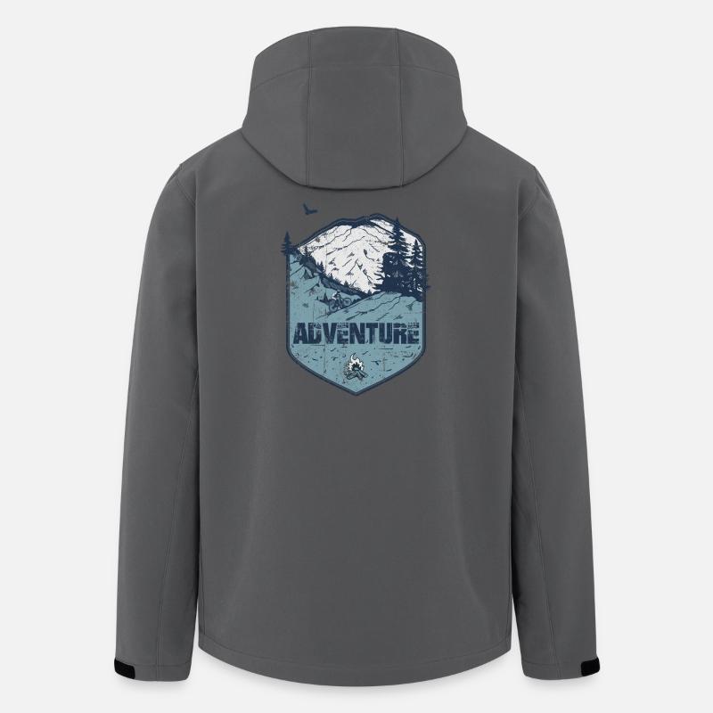 Badge d’aventure en VTT - Veste softshell homme en polyester recyclé Stanley/Stella - charbon