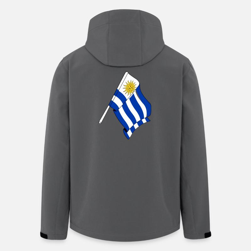 Drapeau de l’Uruguay - Veste softshell homme en polyester recyclé Stanley/Stella - charbon