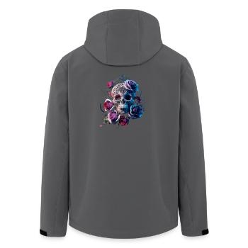 Skull and Roses - Men’s Recycled Softshell Jacket by Stanley/Stella - anthracite - Back - AI Model Male 185 light (185cm)