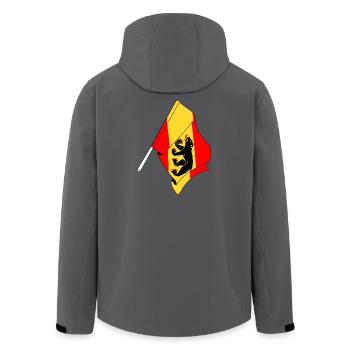 Flag Bern Switzerland - Men’s Recycled Softshell Jacket by Stanley/Stella - anthracite - Back - AI Model Male 185 light (185cm)