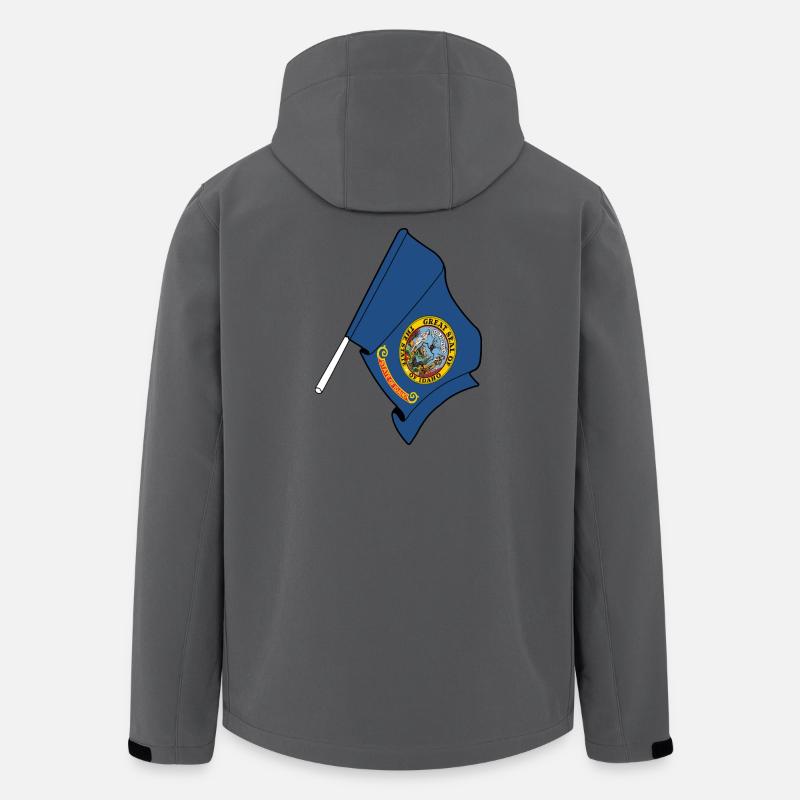 Flagge von Indaho - Recycelte Männer Softshell-Jacke von Stanley/Stella - Anthrazit
