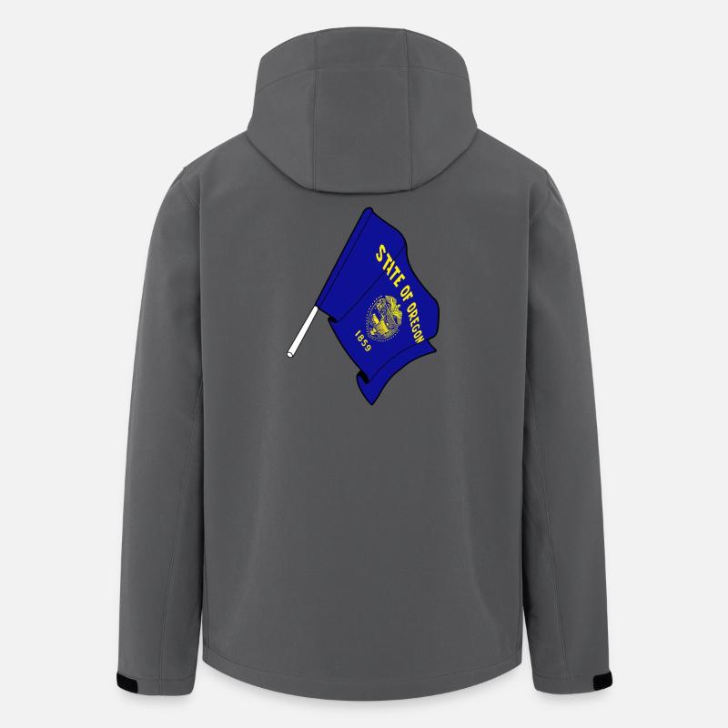 Drapeau de l’Oregon - Veste softshell homme en polyester recyclé Stanley/Stella - charbon