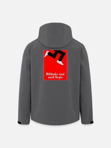 Mitlaufer sind auch Nazis Zeichen Setzengegen AFD - Recycelte Männer Softshell-Jacke von Stanley/Stella - Anthrazit