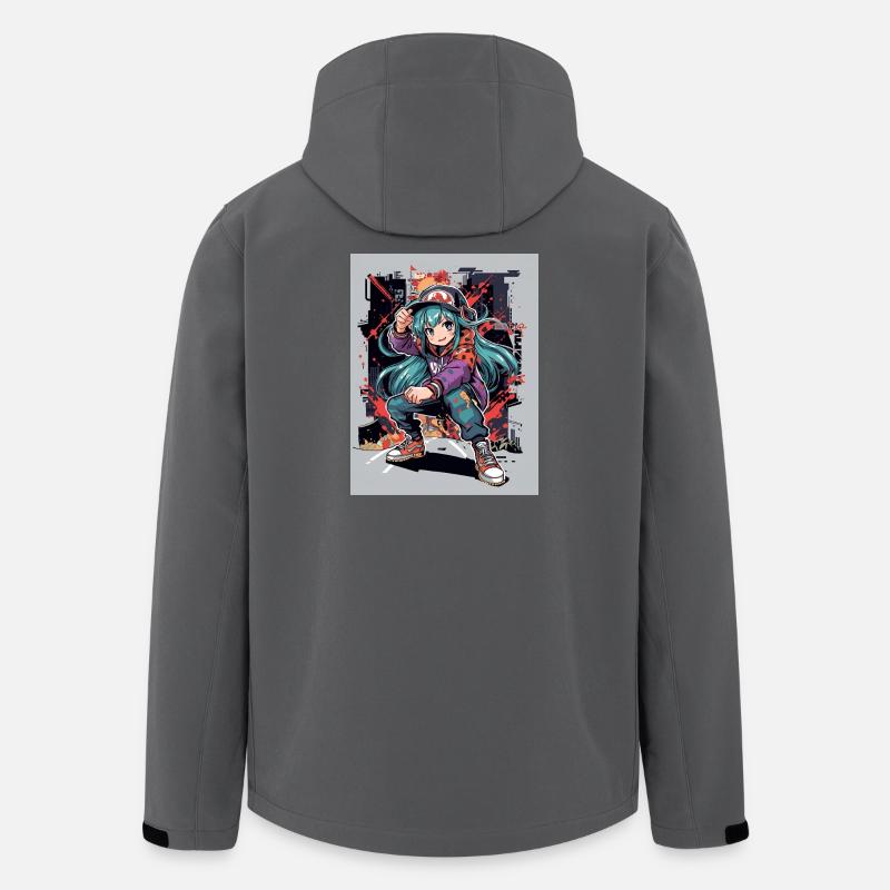 Tealhaar Anime Streetstyle Mädchen - Recycelte Männer Softshell-Jacke von Stanley/Stella - Anthrazit