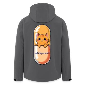 Cute Cat Capsule – Mood Booster Cartoon - Recycelte Männer Softshell-Jacke von Stanley/Stella - Anthrazit - Hinten - AI Model Male 185 light (185cm)