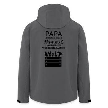 Papa du bist nicht nur der Hammer - Recycelte Männer Softshell-Jacke von Stanley/Stella - Anthrazit - Hinten - AI Model Male 185 light (185cm)