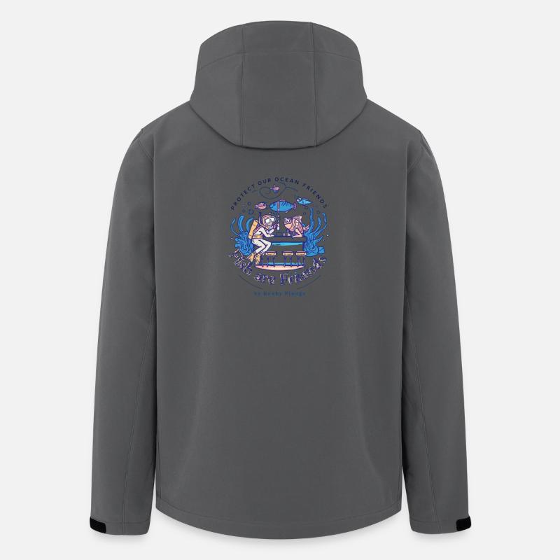 Fische sind Freunde - Recycelte Männer Softshell-Jacke von Stanley/Stella - Anthrazit