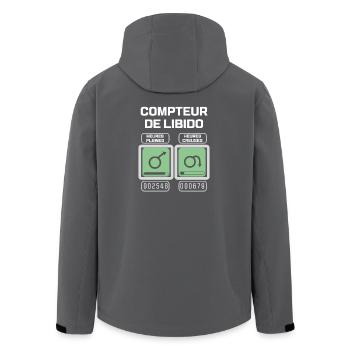 Männliches Libido-Messgerät - Recycelte Männer Softshell-Jacke von Stanley/Stella - Anthrazit - Hinten - AI Model Male 185 light (185cm)