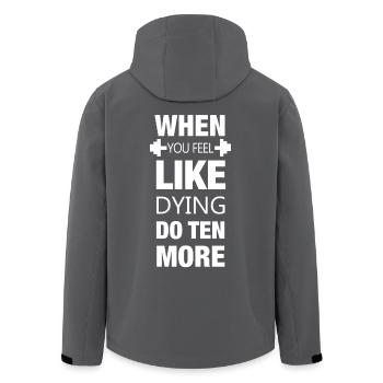 When you feel like dying - Sport Muskeln Training - Recycelte Männer Softshell-Jacke von Stanley/Stella - Anthrazit - Hinten - AI Model Male 185 light (185cm)
