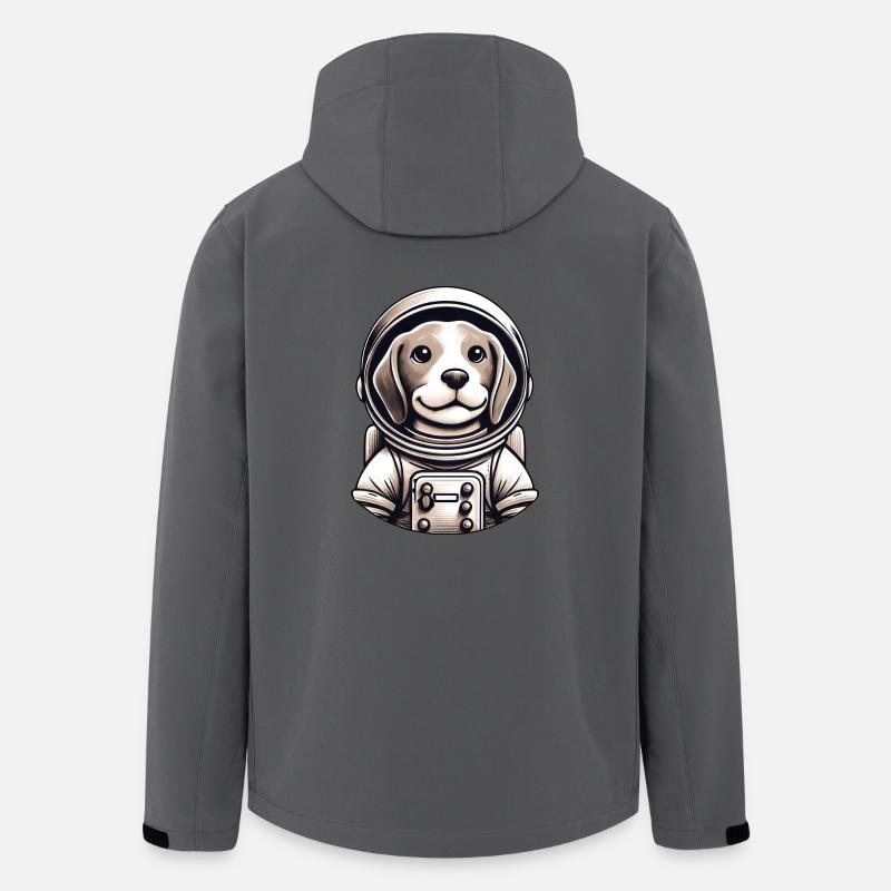 Beagle Astronaut Space Adventure - Men’s Recycled Softshell Jacket by Stanley/Stella - anthracite