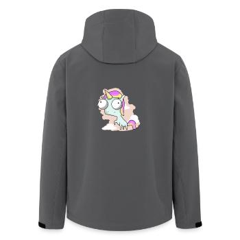 Einhorn - Recycelte Männer Softshell-Jacke von Stanley/Stella - Anthrazit - Hinten - AI Model Male 185 light (185cm)
