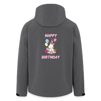 Trendy Einhorn Geburtstagsgeschenk mädchen - Recycelte Männer Softshell-Jacke von Stanley/Stella - Anthrazit - Hinten - AI Model Male 185 light (185cm)