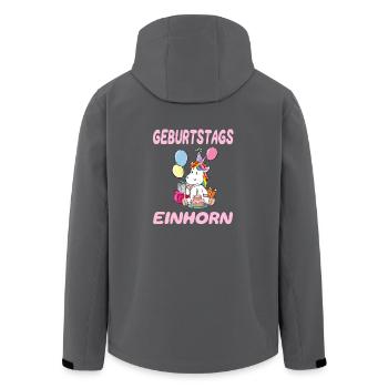 Trendy Einhorn Geburtstagsgeschenk Mädchen - Recycelte Männer Softshell-Jacke von Stanley/Stella - Anthrazit - Hinten - AI Model Male 185 light (185cm)