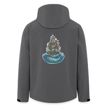 Walschiff - Segelschiff - Recycelte Männer Softshell-Jacke von Stanley/Stella - Anthrazit - Hinten - AI Model Male 185 light (185cm)