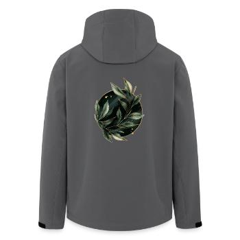 Pflanzen Blätter - Recycelte Männer Softshell-Jacke von Stanley/Stella - Anthrazit - Hinten - AI Model Male 185 light (185cm)