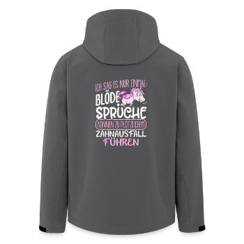 Einhorn Blöde Sprüche - Recycelte Männer Softshell-Jacke von Stanley/Stella - Anthrazit - Hinten - AI Model Male 185 light (185cm)