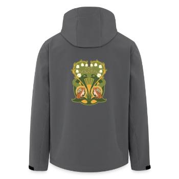 Art Nouveau (Lily-Of-The-Valley-Edition) - Recycelte Männer Softshell-Jacke von Stanley/Stella - Anthrazit - Hinten - AI Model Male 185 light (185cm)