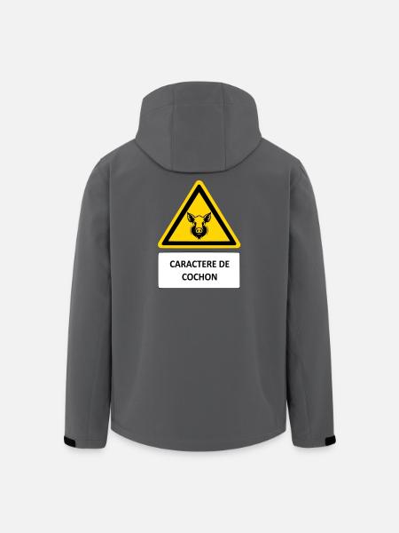 Caractère de cochon - Veste softshell homme en polyester recyclé Stanley/Stella - charbon