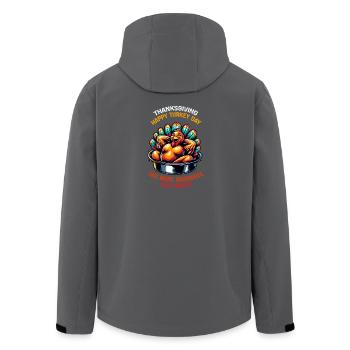 Thanksgiving Turkey Margarita Design - Men’s Recycled Softshell Jacket by Stanley/Stella - anthracite - Back - AI Model Male 185 light (185cm)