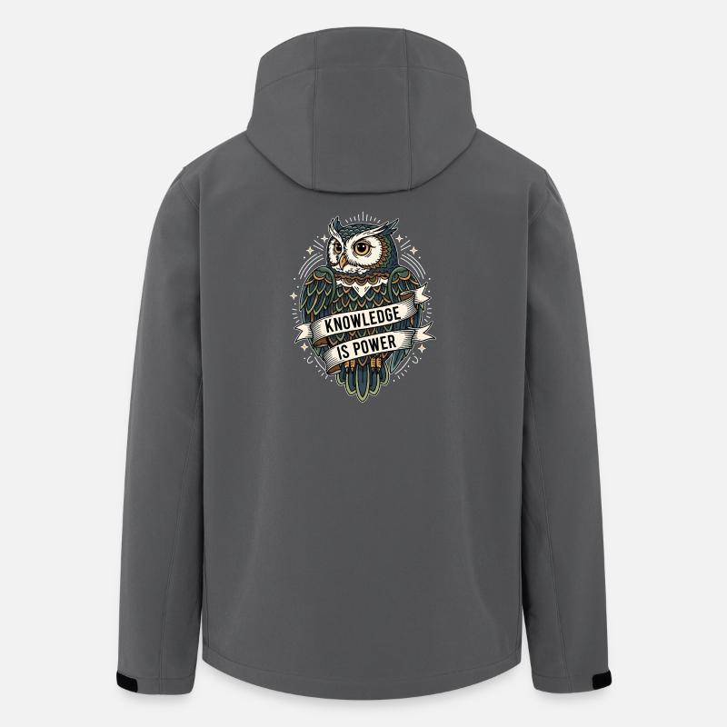 Knowledge Is Power Owl - Men’s Recycled Softshell Jacket by Stanley/Stella - anthracite