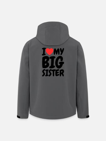 Ich liebe meine große Schwester Herzfamilie Lustig - Recycelte Männer Softshell-Jacke von Stanley/Stella - Anthrazit