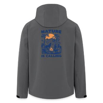 Hiking - Nature is Calling - Men’s Recycled Softshell Jacket by Stanley/Stella - anthracite - Back - AI Model Male 185 light (185cm)