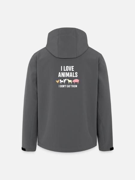Ich liebe Tiere, ich esse sie nicht - Recycelte Männer Softshell-Jacke von Stanley/Stella - Anthrazit