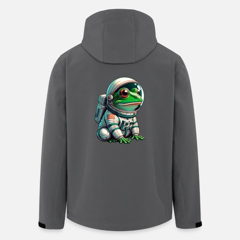 Frosch Astronaut im Weltall - Recycelte Männer Softshell-Jacke von Stanley/Stella - Anthrazit