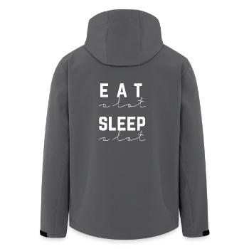 viel Essen Schlafen - Recycelte Männer Softshell-Jacke von Stanley/Stella - Anthrazit - Hinten - AI Model Male 185 light (185cm)