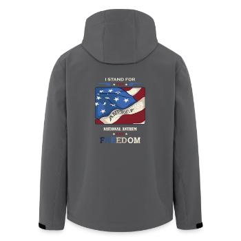 Nationalstolz & Freiheit - Amerika - Geschenkidee - Recycelte Männer Softshell-Jacke von Stanley/Stella - Anthrazit - Hinten - AI Model Male 185 light (185cm)