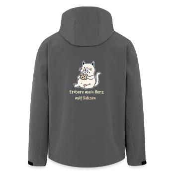 Erobere mein Herz mit Keksen Fantasy Katze Kinder - Recycelte Männer Softshell-Jacke von Stanley/Stella - Anthrazit - Hinten - AI Model Male 185 light (185cm)