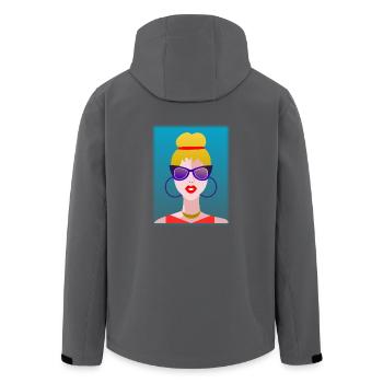 EHEFRAU. TOCHTER. JUGENDLICHER. FRAUENTAG - Recycelte Männer Softshell-Jacke von Stanley/Stella - Anthrazit - Hinten - AI Model Male 185 light (185cm)