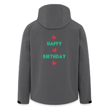 ALLES GUTE ZUM GEBURTSTAG!. ALLES GUTE ZUM GEBURTSTAG!. JAHRESTAG. - Recycelte Männer Softshell-Jacke von Stanley/Stella - Anthrazit - Hinten - AI Model Male 185 light (185cm)
