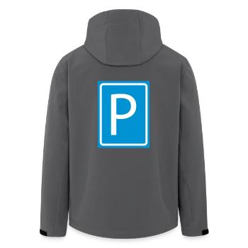 P Parken Buchstabe Parkscheibe Parkplatz 2c - Recycelte Männer Softshell-Jacke von Stanley/Stella - Anthrazit - Hinten - AI Model Male 185 light (185cm)