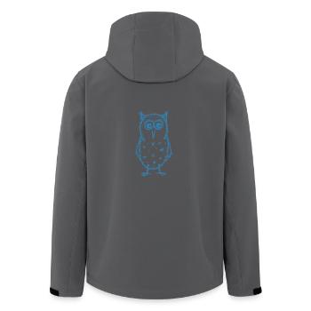 Eule Max blau - Recycelte Männer Softshell-Jacke von Stanley/Stella - Anthrazit - Hinten - AI Model Male 185 light (185cm)