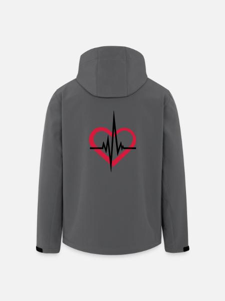 coeur stéthoscope écouter rythme cardiaque pouls médecin - Veste softshell homme en polyester recyclé Stanley/Stella - charbon