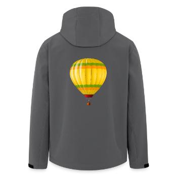 airplane aeroplane flugzeug heissluftballon air ba - Recycelte Männer Softshell-Jacke von Stanley/Stella - Anthrazit - Hinten - AI Model Male 185 light (185cm)