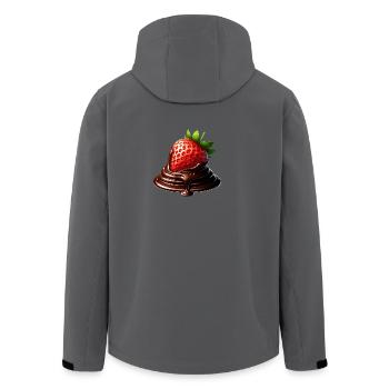 Erdbeere Schoko Schmelz Genuss - Recycelte Männer Softshell-Jacke von Stanley/Stella - Anthrazit - Hinten - AI Model Male 185 light (185cm)