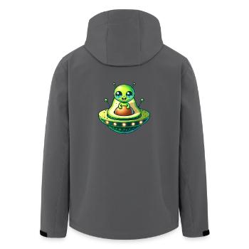 Alien Avocado UFO Lustiger Comic - Recycelte Männer Softshell-Jacke von Stanley/Stella - Anthrazit - Hinten - AI Model Male 185 light (185cm)