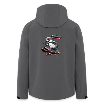 Cool Skateboarder lapin de Pâques Design - Veste softshell homme en polyester recyclé Stanley/Stella - charbon - Dos - AI Model Male 185 light (185cm)