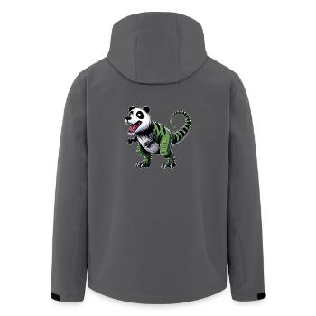 Brontosaurier-Zebra Fusion: Fantastisches - Recycelte Männer Softshell-Jacke von Stanley/Stella - Anthrazit - Hinten - AI Model Male 185 light (185cm)