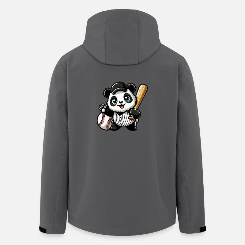 Panda baseball player in action - Men’s Recycled Softshell Jacket by Stanley/Stella - anthracite