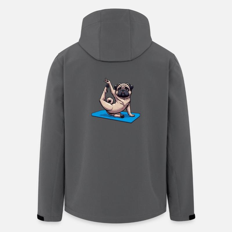 Lustiger Mops: Yoga & Skurrile Meditation - Recycelte Männer Softshell-Jacke von Stanley/Stella - Anthrazit