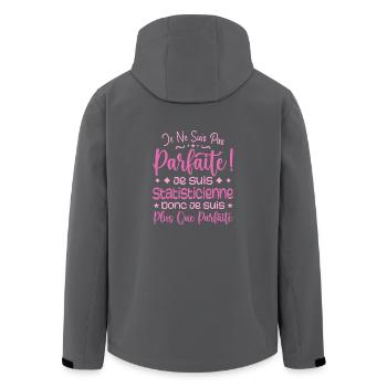 Ein mehr als perfekter Statistiker, ein Traumberuf - Recycelte Männer Softshell-Jacke von Stanley/Stella - Anthrazit - Hinten - AI Model Male 185 light (185cm)
