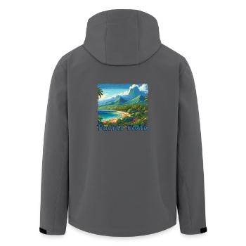 Puerto Plata: Strandurlaub mit Bergkulisse & - Recycelte Männer Softshell-Jacke von Stanley/Stella - Anthrazit - Hinten - AI Model Male 185 light (185cm)