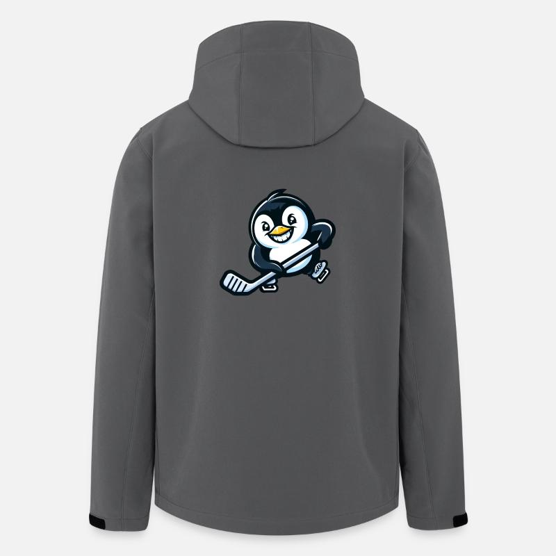 Cooler Pinguin Eishockey - Recycelte Männer Softshell-Jacke von Stanley/Stella - Anthrazit