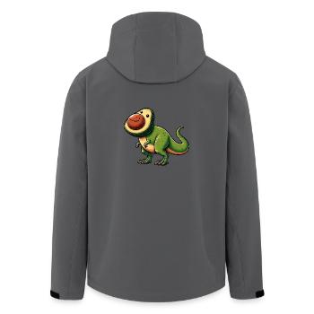 Dino T-Rex Avocado Mythical Creature - Men’s Recycled Softshell Jacket by Stanley/Stella - anthracite - Back - AI Model Male 185 light (185cm)
