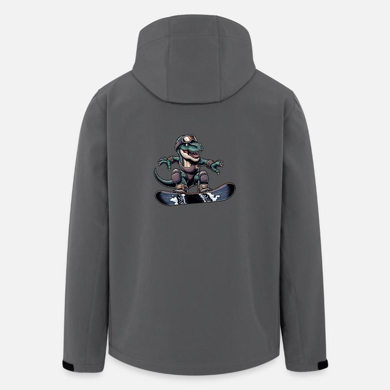 T-Rex Dino Snowboarder - Veste softshell homme en polyester recyclé Stanley/Stella - charbon