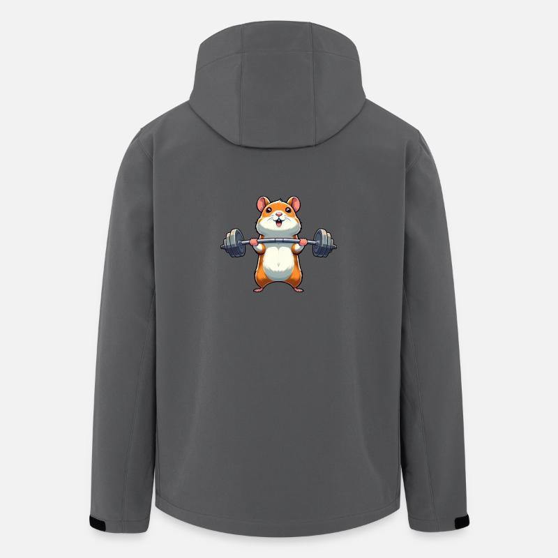 Hamster Power-Training: Hantelheben im - Recycelte Männer Softshell-Jacke von Stanley/Stella - Anthrazit