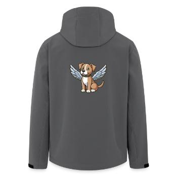 Chien Pitbull Ailes D’ange Dessin Animé Mignon - Veste softshell homme en polyester recyclé Stanley/Stella - charbon - Dos - AI Model Male 185 light (185cm)